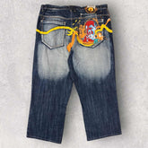 Akademiks Embroidered Hip Hop Jeans - W42 L26